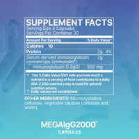Thumbnail for Microbiome Labs Mega IgG2000 Capsules - Dairy Free Bovine Colostrum Supplement Alternative - Immunoglobulin Supplement from Bovine Serum to Support Digestive Health (120 Capsules)