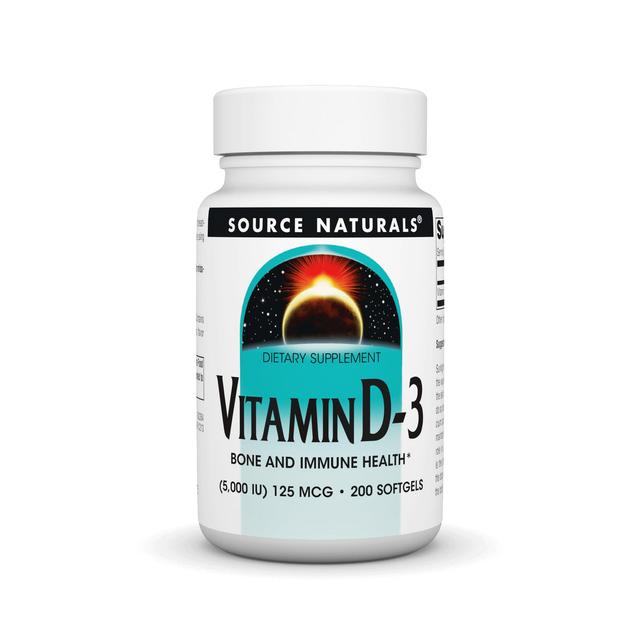 Source Naturals Vitamin D-3 5000 iu Supports Bone & Immune Health* - 200 Softgels