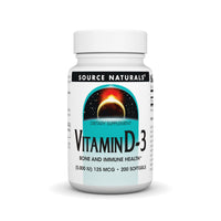 Thumbnail for Source Naturals Vitamin D-3 5000 iu Supports Bone & Immune Health* - 200 Softgels