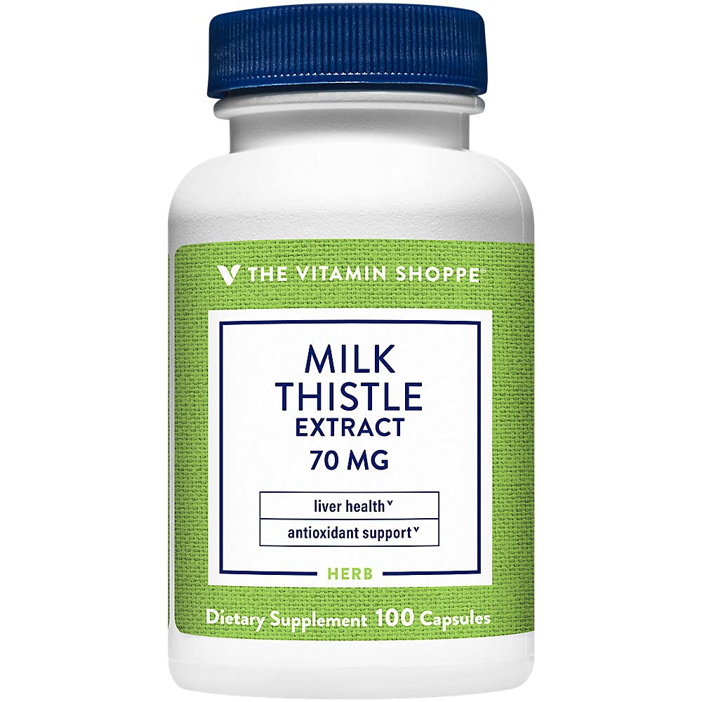 The Vitamin Shoppe Milk Thistle 70MG - Liver Health Support, Detoxification & Antioxidant Protection (100 Capsules)