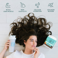 Thumbnail for Sunwarrior Vegan Collagen Building Powder Protein Peptide with Biotin Vitamin C Hyaluronic Acid for Hair Skin Nail Dairy Free Gluten Free | Chocolate