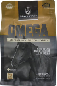 Thumbnail for Majesty's Omega Wafers - Superior Horse / Equine Skin, Coat, and Immune Support Supplement - Omega 3, 6, 9, and Biotin - 30 Count (1 Month Supply)