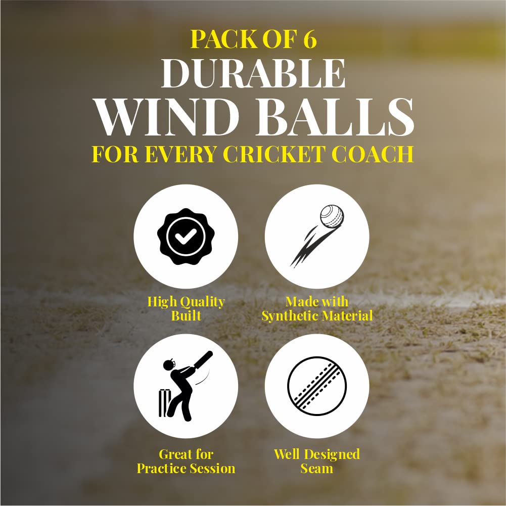 Mozi Sports Wind Cricket Balls - Indoor & Outdoor Soft Training Cricket Ball for Coaching Practice (Orange)