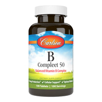 Thumbnail for Carlson - B Compleet 50, Balanced Vitamin B Complex, Energy Production, Cellular Support & Optimal Wellness, 100 Tablets