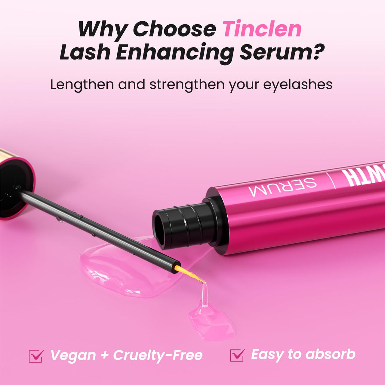 Sobetuar Eyelash Growth Serum - Volumizing Lash Serum for Longer & Thicker Lashes - Natural, Vegan & Gentle (5 mL)