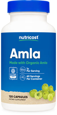 Thumbnail for Nutricost Amla 1000mg, 120 Vegetarian Capsules - CCOF Certified Made with Organic, Non-GMO, Gluten Free, 60 Servings