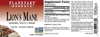 Thumbnail for Planetary Herbals Lion's Mane, for Memory, Focus, and Mood*, 1,000 mg - 60 Vegan Capsules