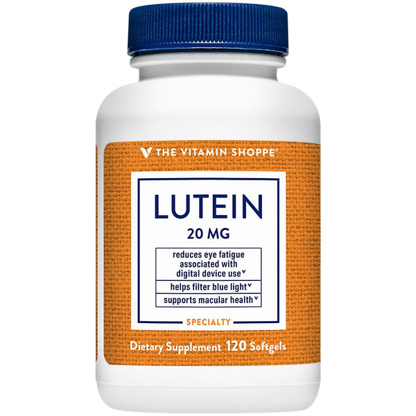 Image 1 of The Vitamin Shoppe Lutein 20 MG - Eye Health, Vision Support & Blue Light Protection, Carotenoid Antioxidant (120 Softgels)