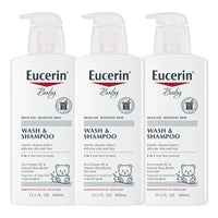 Thumbnail for Eucerin Baby Unscented Baby Shampoo and Body Wash, Hypoallergenic, Tear Free Shampoo and Wash with Pro-Vitamin B5 and Shea Butter, 13.5 Fl Oz Bottle 3 pack