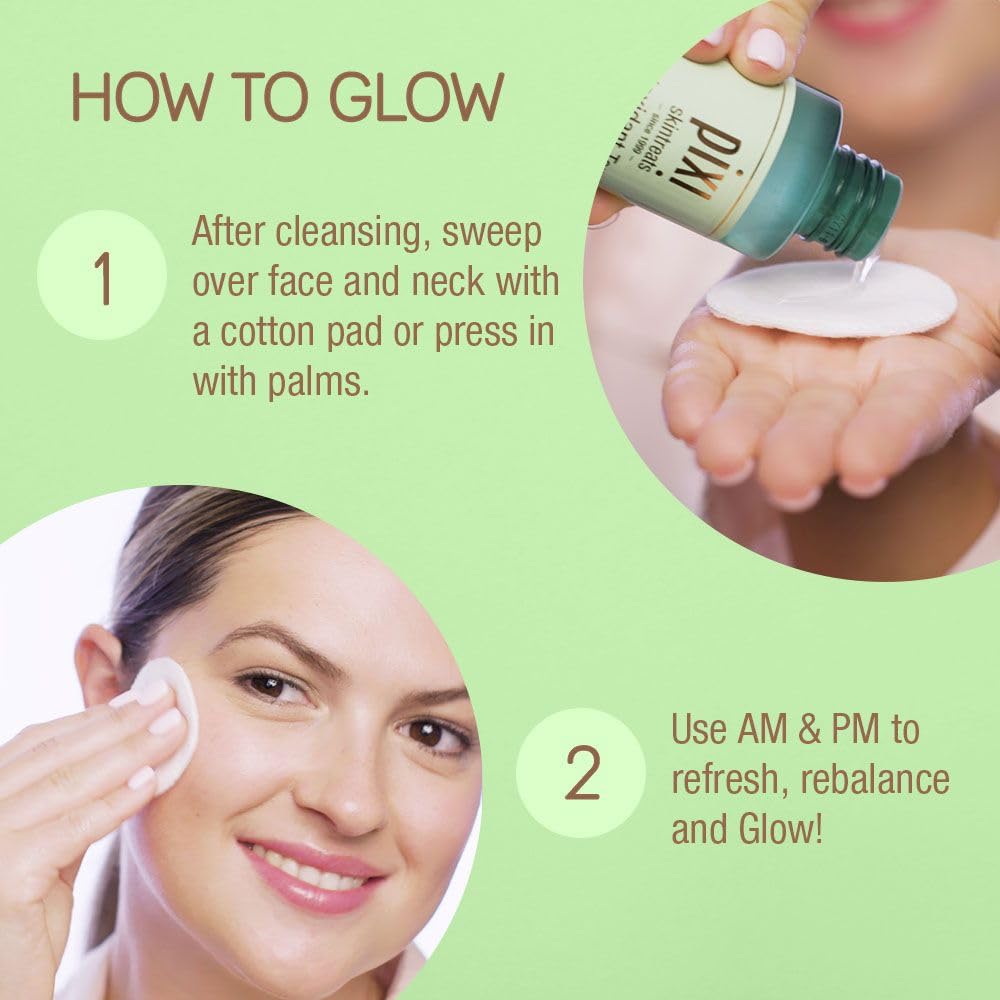 Pixi Antioxidant Tonic | Alcohol-Free Hydrating Multi-Tasking Formula with 3 Facial Skin Care Products in 1 | Face Toner, Essence, and Serum in One Step | 100mL Travel Size Skincare