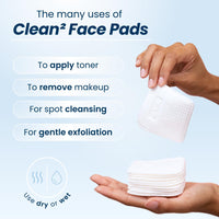 Thumbnail for Clean Skin Club Clean² Pads 2.0 [NEW & IMPROVED EDGES] Guaranteed Not to Shed & Tear Face Pads, Unique Triple Layers, Textured & Ultra Soft Side, Organic Disposable Cotton, Pair with Makeup Remover