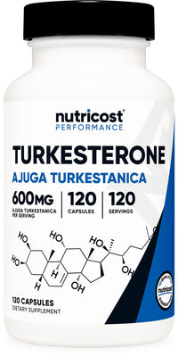 Thumbnail for Nutricost Turkesterone Dietary Supplement 600mg, 120 Capsules - Vegetarian, Non-GMO & Gluten Free