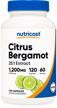 Thumbnail for Nutricost Citrus Bergamot Capsules 1,200mg, 120 Capsules - 25:1 Bergamot Extract - 60 Servings, Gluten Free, Vegan & Non-GMO