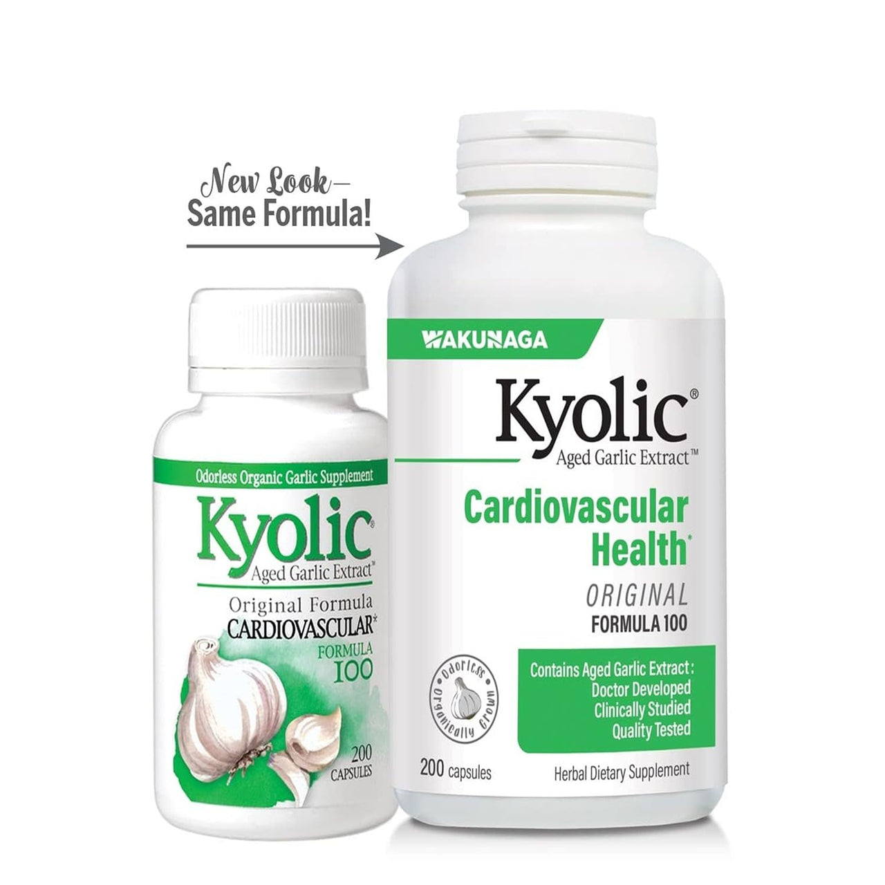 Kyolic Aged Garlic Extract Formula 100, Cardiovascular Health*, 200 Capsules.