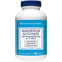Thumbnail for The Vitamin Shoppe Magnesium Glycinate 400MG - High-Absorption Formula to Support Energy Production, Promote Muscle Relaxation, and Enhance Heart Health for Overall Wellness (180 Tablets)