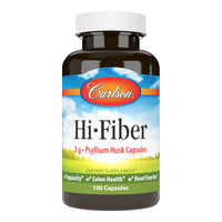 Thumbnail for Carlson - Hi-Fiber, 3 g, Psyllium Husk Capsules, Regularity, Colon Health & Heart Function, 100 Capsules