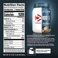 Thumbnail for Dymatize ISO100 Whey Protein Powder Isolate, Cookies & Cream, 25g of Protein, 5.5g BCAAs, Less Than 120 Cal., Gluten Free, 1g Fat, 1g Sugar, 2g Carb (20 Servings)