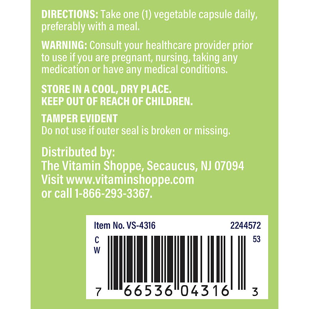The Vitamin Shoppe Milk Thistle 600 MG - Liver Health Support, Detoxification & Antioxidant Protection (100 Capsules)