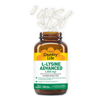 Thumbnail for Country Life L-Lysine 1500mg Capsules with Vitamin D & Elderberry – Advanced Immune Support and Collagen Renewal – Certified Gluten-Free & Vegan – 180 Capsules