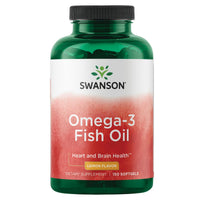 Thumbnail for Swanson Omega 3 Fish Oil Supplement Heart Brain and Joint Support GMO-Free EFAs 180 mg EPA Plus 120 mg DHA 150 Softgel Capsules Lemon Flavor