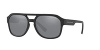 Thumbnail for A|X ARMANI EXCHANGE Men's AX4074S Rectangular Sunglasses, Matte Black/Light Grey Mirrored/Black, 57 mm