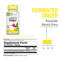 Thumbnail for SOLARAY Fermented Ginger Root 400mg | 100 VegCaps