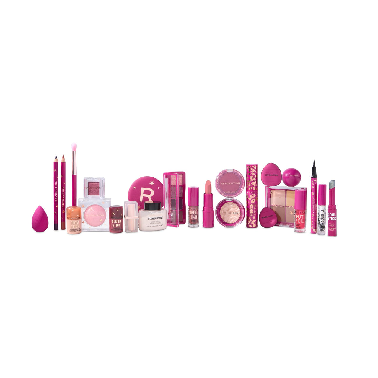 Revolution Makeup Advent Calendar, 24-Piece Beauty Gift Set for Lips, Eyes, & Face, Features Essential Cosmetics & Tools, Vegan & Cruelty-Free