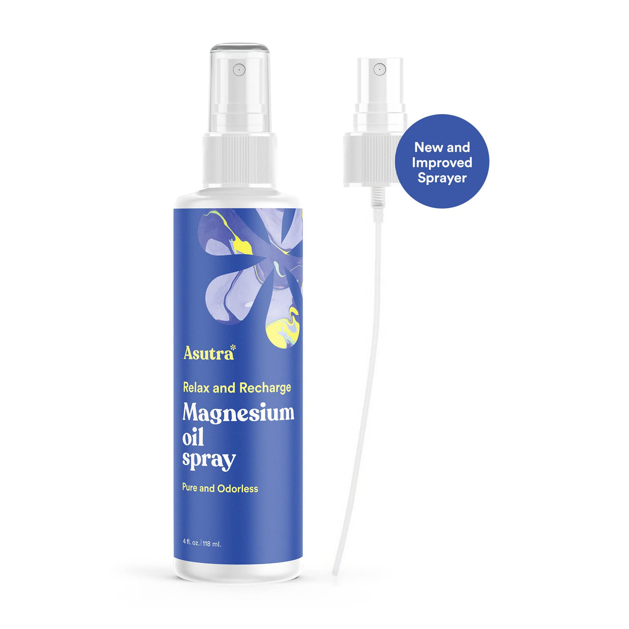 ASUTRA Magnesium Oil Spray, 4 fl oz (Pack of 2)- Topical Magnesium, Rapid Absorption, Pure, Odorless and Non-Greasy, Magnesium Derived from Zechstein Seabed