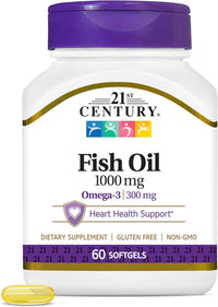 Thumbnail for 21st Century Fish Oil 1000 Mg Softgels, 60 Count (Pack of 2)