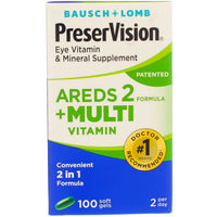 Thumbnail for Bausch & Lomb PreserVision Eye Vitamin Mineral, 100 Soft Gels (Pack of 2)