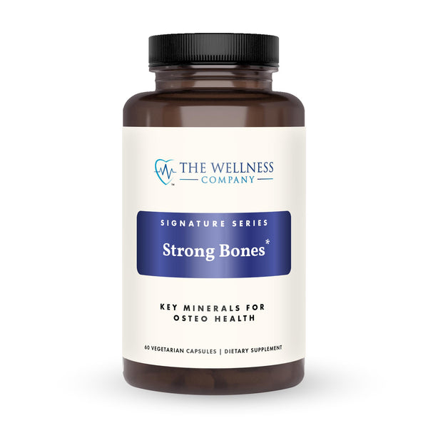 The Wellness Company Strong Bones | 60 Capsules (1-Month Supply) | Made with Key Minerals to Help Build Bone Strength | Non-GMO, Vegan, Gluten Free | for Supporting Bone Strength and Health