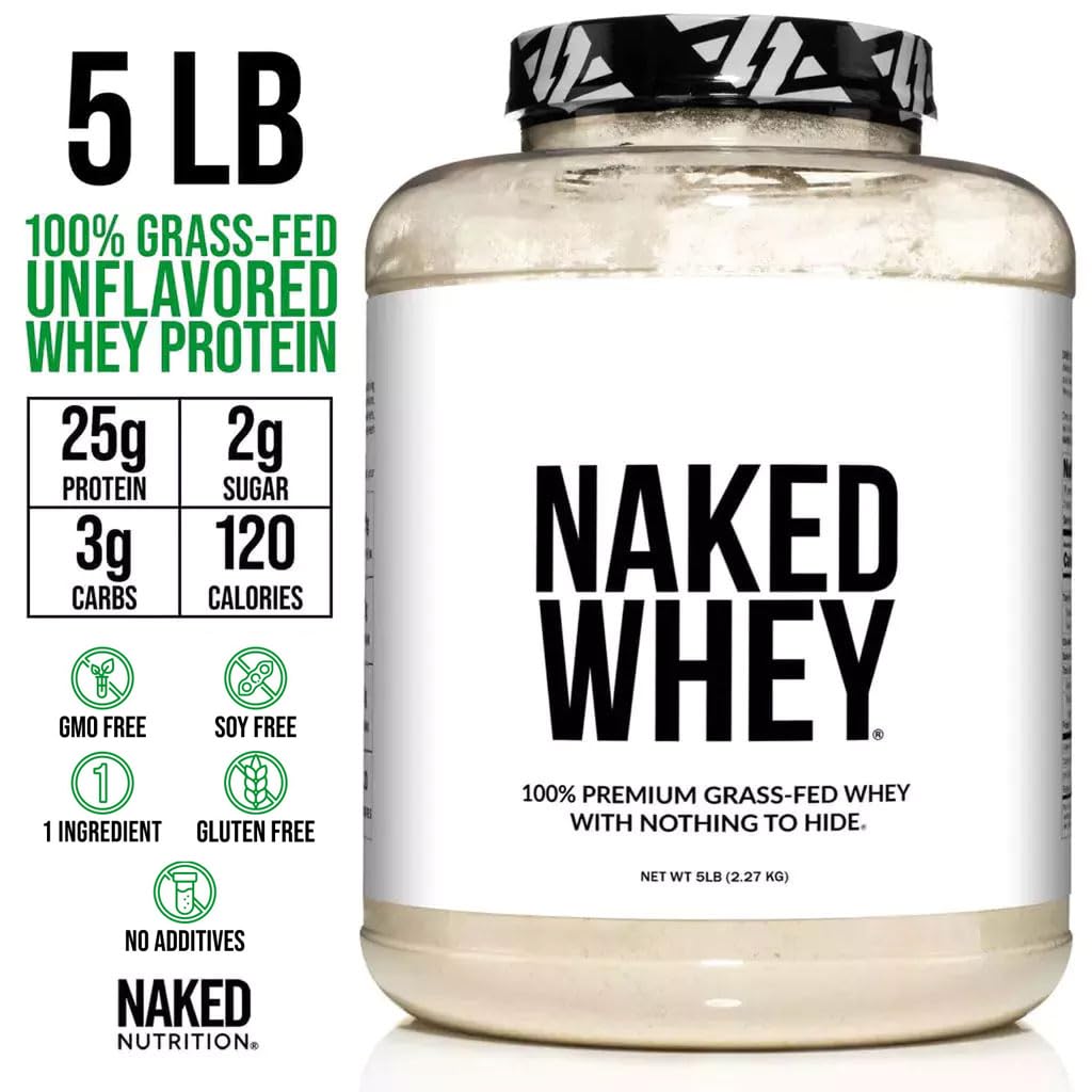 NAKED Grass Fed Protein Bundle: 5LB Unflavored Whey and 5LB Unflavored Casein