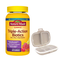 Thumbnail for Nature Made Triple Action Biotic Gummy, 100 Gummies, Bundle with a Pill Oragnizer (2 Items)