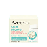 Thumbnail for Aveeno Calm + Restore Facial Moisturizer Face Cream for Redness Relief, Non-Comedogenic, Ceramide & Vitamin B5, Hydrating for Dry, Sensitive Skin, Hypoallergenic, Fragrance-Free, 1.7 oz