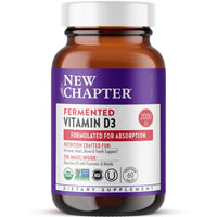 Thumbnail for New Chapter Fermented Vitamin D3 2,000 IU, Organic, ONE Daily for Immune, Heart & Bone Support + Whole-Food Turmeric, Adaptogenic Reishi Mushroom, 100% Vegetarian, Gluten Free, 60 Count