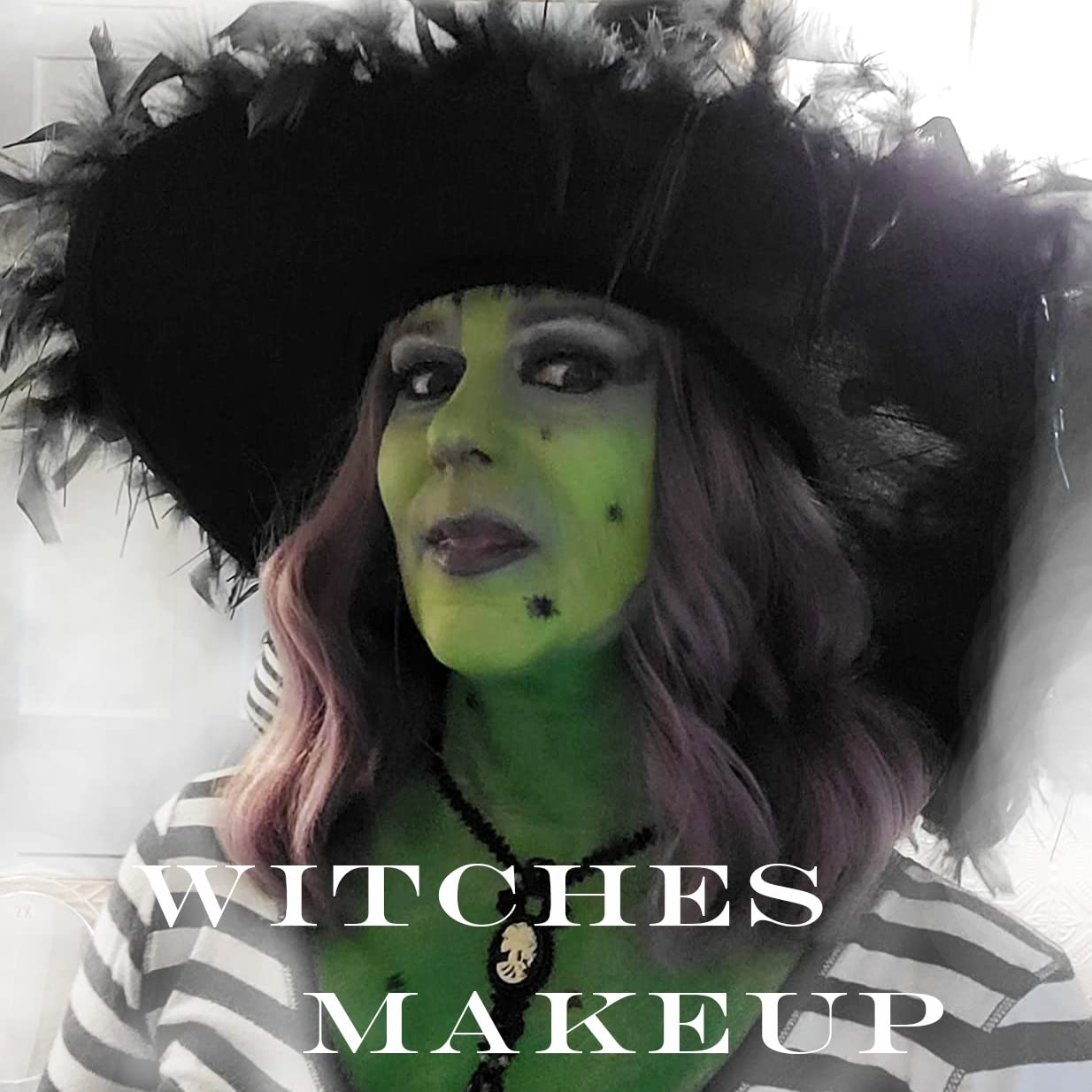 CCbeauty Witch Green Face Paint Stick, Face Painting Kit, Dark Green Cream SFX Makeup Foundation, Professional Body Paint for St. Patrick's Day, Halloween Costume Party, Grinch Hulk Monster Makeup