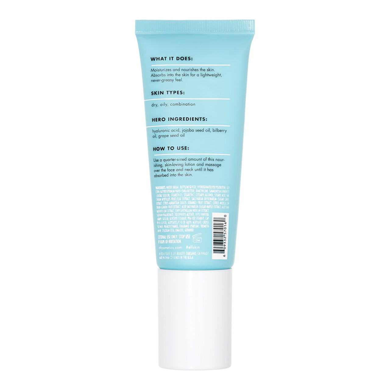 e.l.f. SKIN Holy Hydration! Daily Hydration Moisturizer, Ultra-Hydrating Formula, Infused with Aloe, Jojoba Oil & Shea Butter, Vegan & Cruelty-Free, 2.53 Fl Oz