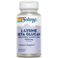Thumbnail for SOLARAY L-Lysine with Beta Glucan 1000mg Capsules - L Lysine Supplement 1000 mg for Women & Men, Free Form Amino Acid, Immune Support for Adults - 60 Ct Veg Caps