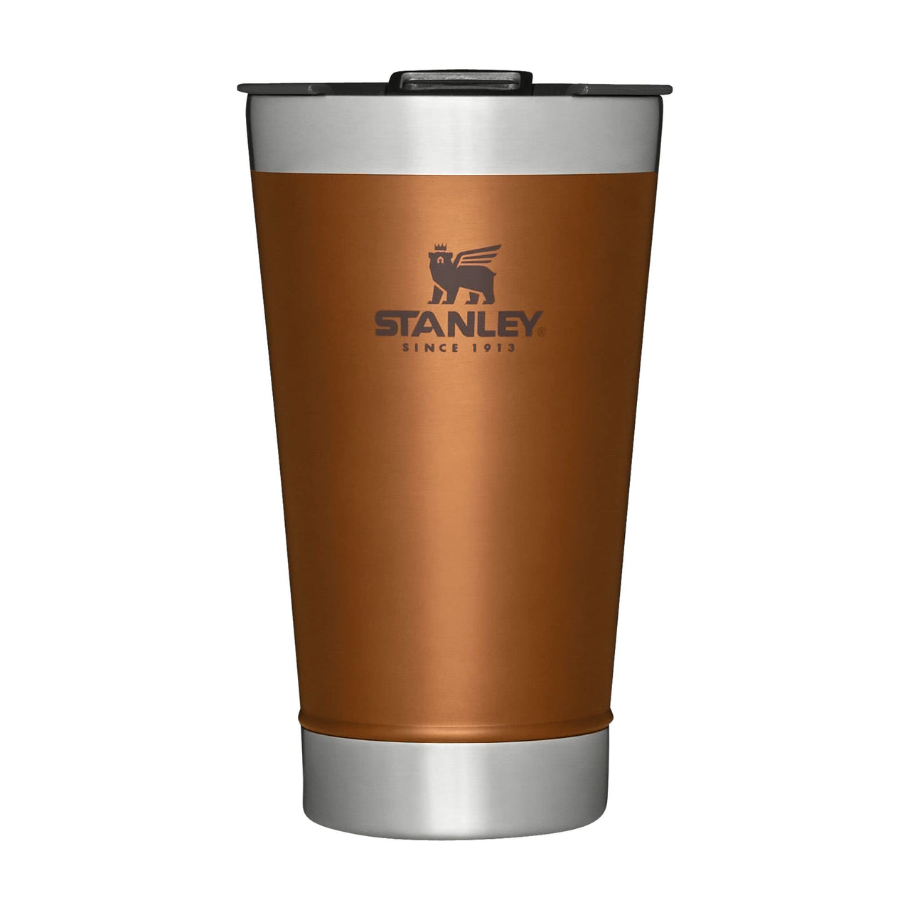 STANLEY Stay-Chill Beer Pint 16 oz | Wide Mouth Lid | Built-In Bottle Opener | Beer Tumbler Cup | Insulated Stainless Steel Pint Glass | BPA-Free | Maple