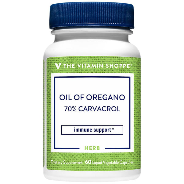 Image 1 of The Vitamin Shoppe Oil of Oregano 45mg - Immune Health & Antioxidant | 70% Carvacrol Super Strength | 60 Veggie Caps | Mediterranean