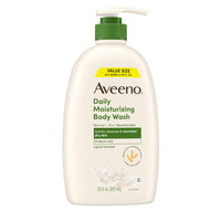 Thumbnail for Aveeno Daily Moisturizing Body Wash for Dry & Sensitive Skin + Prebiotic Oat, Body Wash Gently Cleanses & Nourishes Dry Skin, Lightly Scented, Value Size, 33 fl. oz