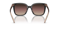 Thumbnail for Coach HC8381F Low Bridge Fit Sunglasses, Black/Transparent Blush/Brown Purple Grey Gradient, 56 mm