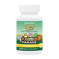 Thumbnail for NaturesPlus Animal Parade Tummy Zyme Children’s Chewable, Tropical Fruit Flavor - 90 Animal-Shaped Tablets - Contains Live Probiotics - Vegetarian, Gluten Free, Sugar Free - 90 Servings