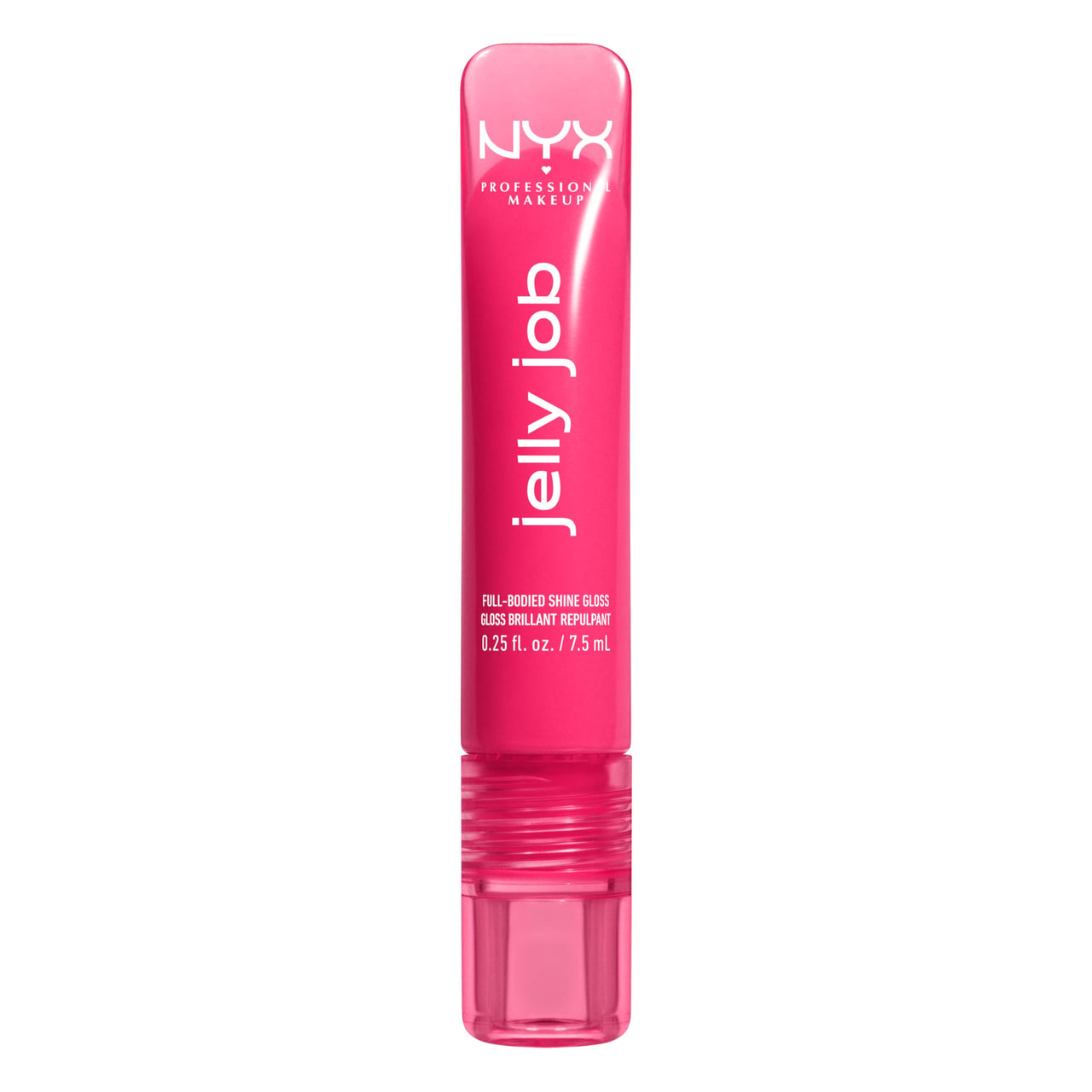 NYX PROFESSIONAL MAKEUP Jelly Job Lip Gloss, Lip Tint Gloss with Full-Bodied, Smoothing, and Hyper-Glossy Shine - Juicy Jelly (Bright Pink)