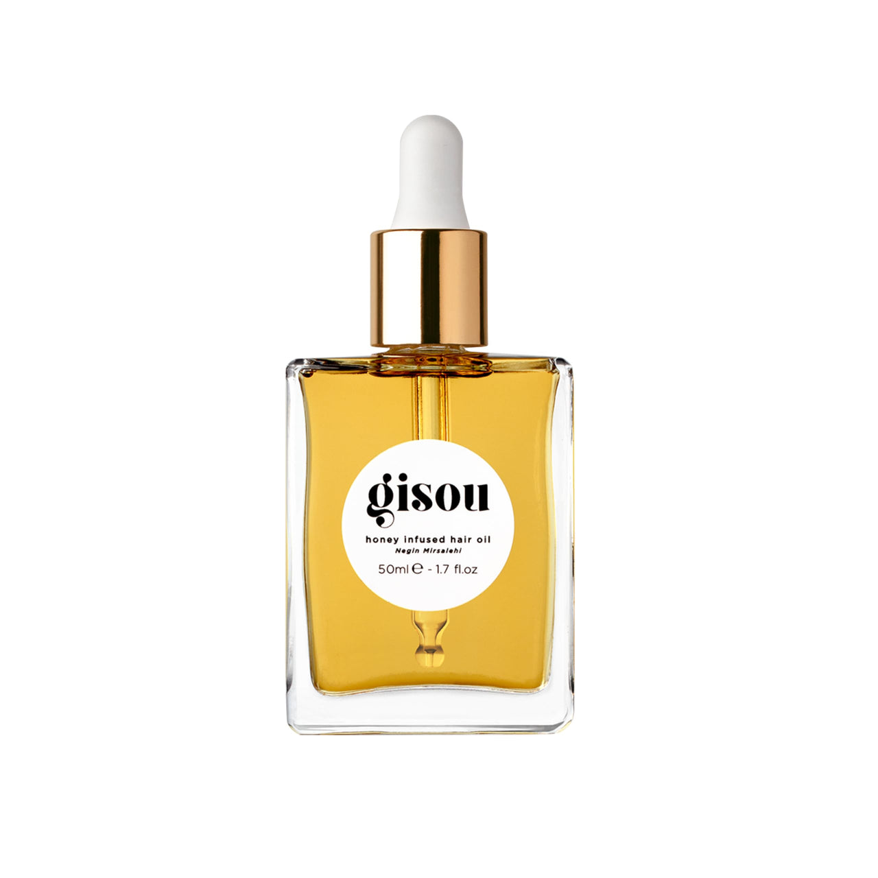 Gisou Honey Infused Hair Oil - Hydrating & Frizz Control Treatment with Mirsalehi Honey, Adds Shine & Heat Protectant for All Hair Types, 1.7 Fl Oz