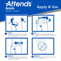 Thumbnail for Attends Care Incontinence Disposable Briefs, Medium, 32