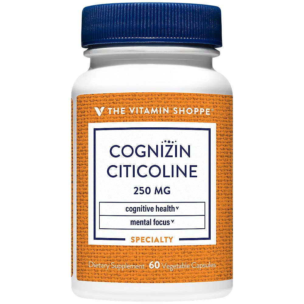 The Vitamin Shoppe Cognizin Citicoline 250MG, Cognitive Health Supplement to Support Brain and Focus (60 Veggie Capsules)