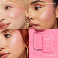 Thumbnail for NYX PROFESSIONAL MAKEUP Buttermelt Powder Blush, Fade and Transfer-Resistant Blush, Up to 12HR Make Up Wear, Vegan Formula - Butta Together
