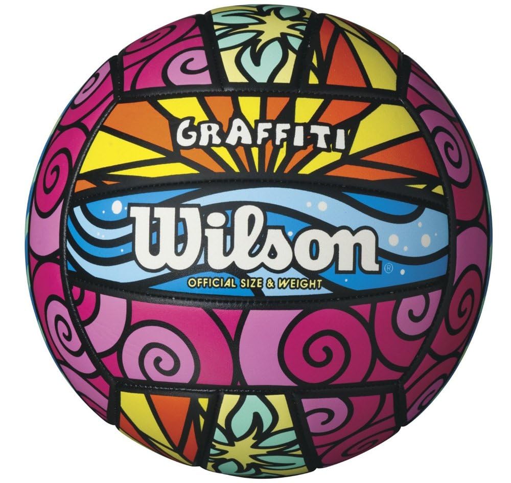Wilson Sporting Goods Graffiti Volleyball- Pink/Blue/Yellow,1 Pack - OS,WTH46341B