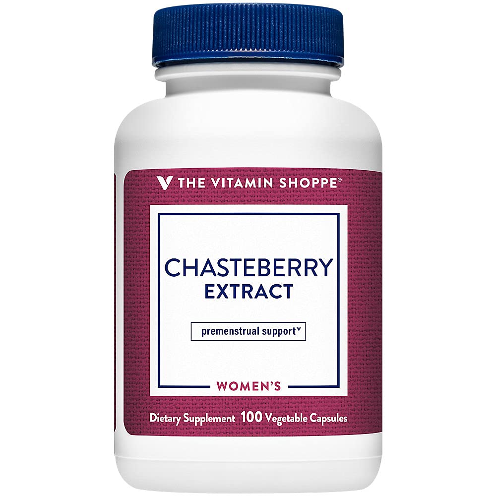 The Vitamin Shoppe Chasteberry Extract (Vitex Agnus Extract) Women's Health for Premenstrual Support (100 Veggie Capsules)